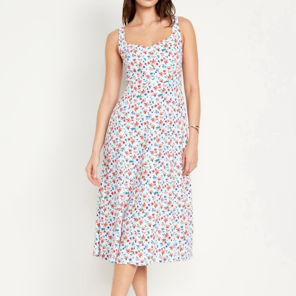 NWT Americana Floral Fit and Flare Sleeveless Midi Dress